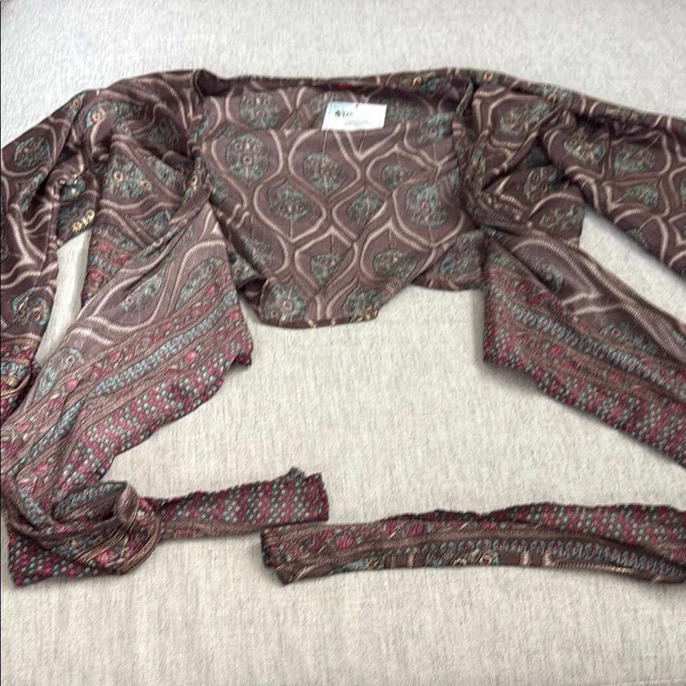 Bohemian Wrap Top with Bell Sleeves - Picture 3 of 7